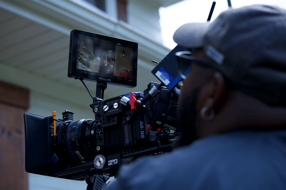 Full View team member working with professional film camera
